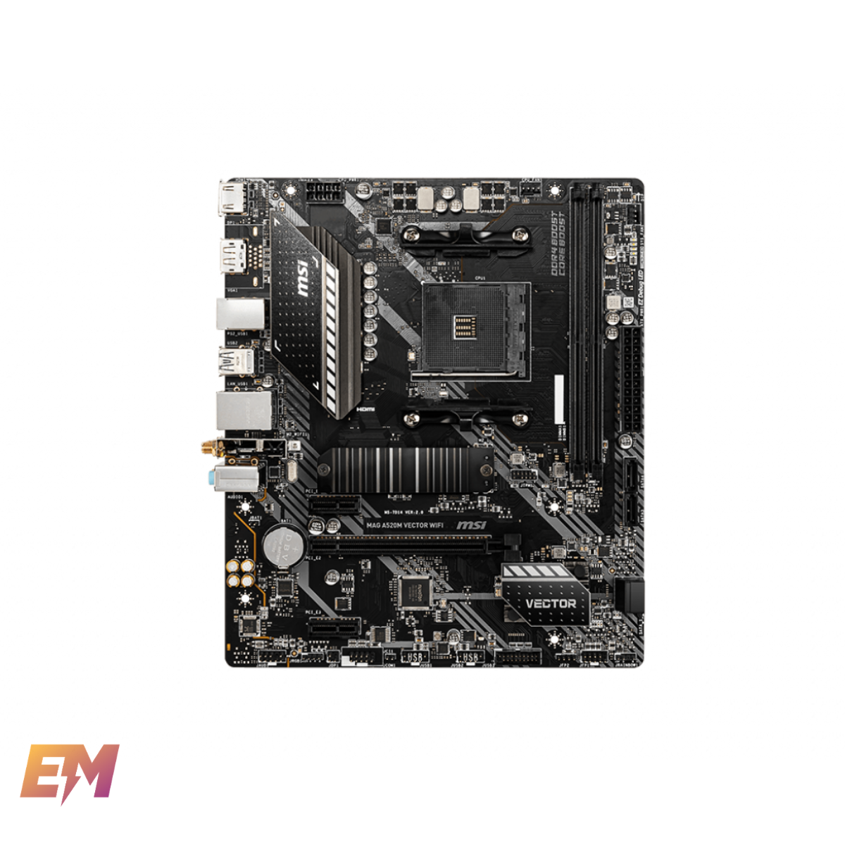 MSi MAG A520M VECTOR WIFI motherboard, Supports AMD Ryzen™ 5000